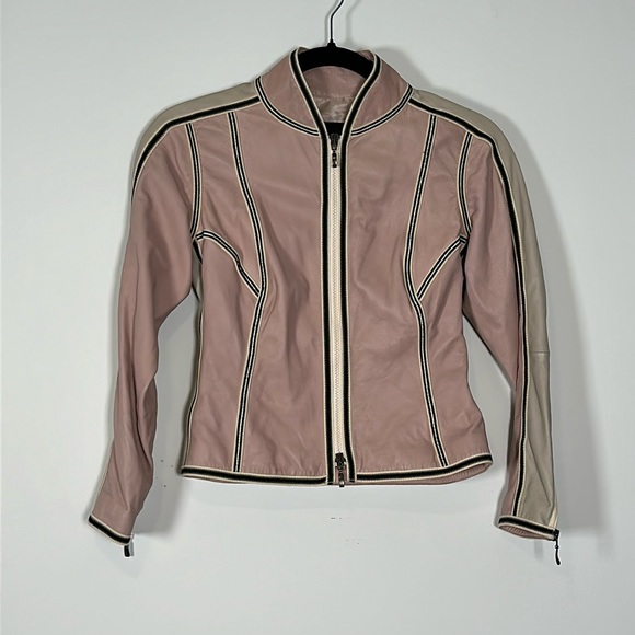 Giorgio Armani Jackets & Blazers - Giorgio Armani Y2K Vintage Leather Moto Jacket - Blush